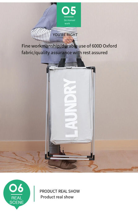 Large Foldable Waterproof Laundry Basket – 600D Oxford Storage Organiser