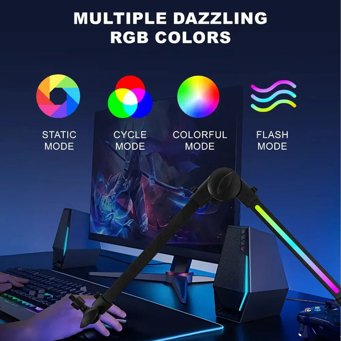 360° Rotating Microphone Boom Arm — Adjustable Aluminium Desk Stand for Streaming