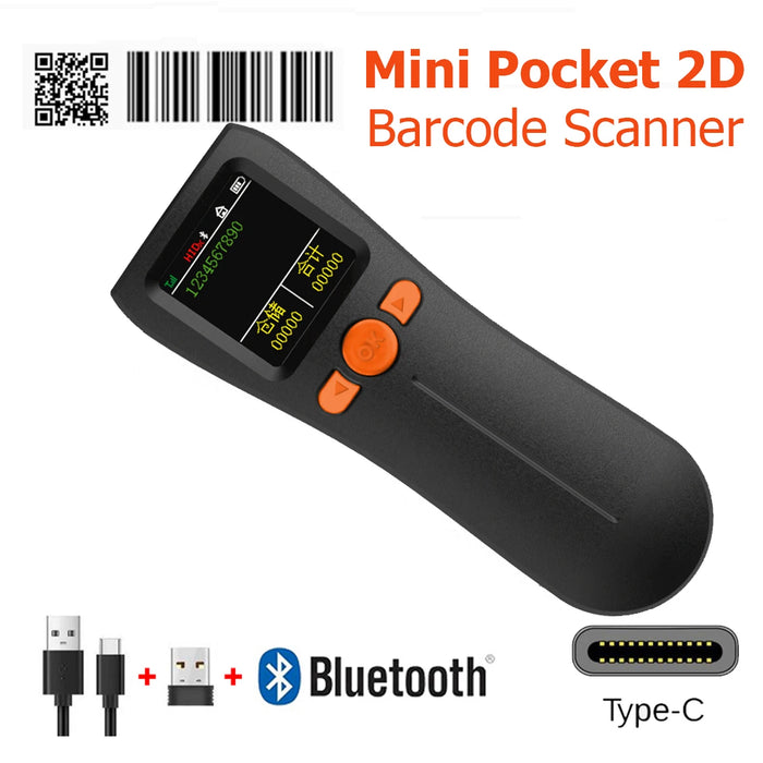 KR-A9 Mini Bluetooth 2D Barcode Scanner — Pocket QR & PDF417 Reader