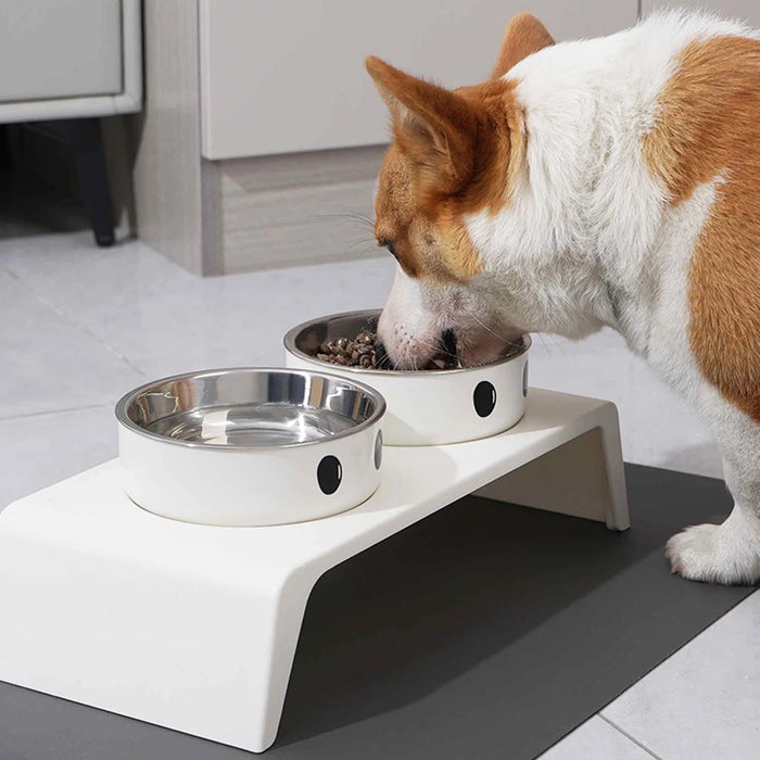 Elevated Pet Feeder with Double Stainless Steel Bowls – Cats & Dogs (Small–Large)