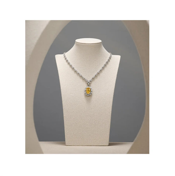 Linen Jewellery Bust Necklace Display Stand — Beige