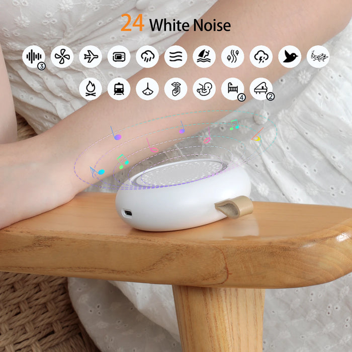 White Noise Machine — 24 Soothing Sounds, Night Light, USB‑C Rechargeable Sleep Aid for Baby & Adult
