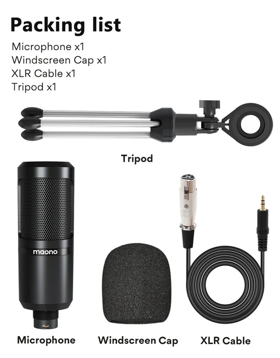 PM360TR Condenser Tabletop Microphone — 3.5mm Cardioid for PC, Phone & Recording