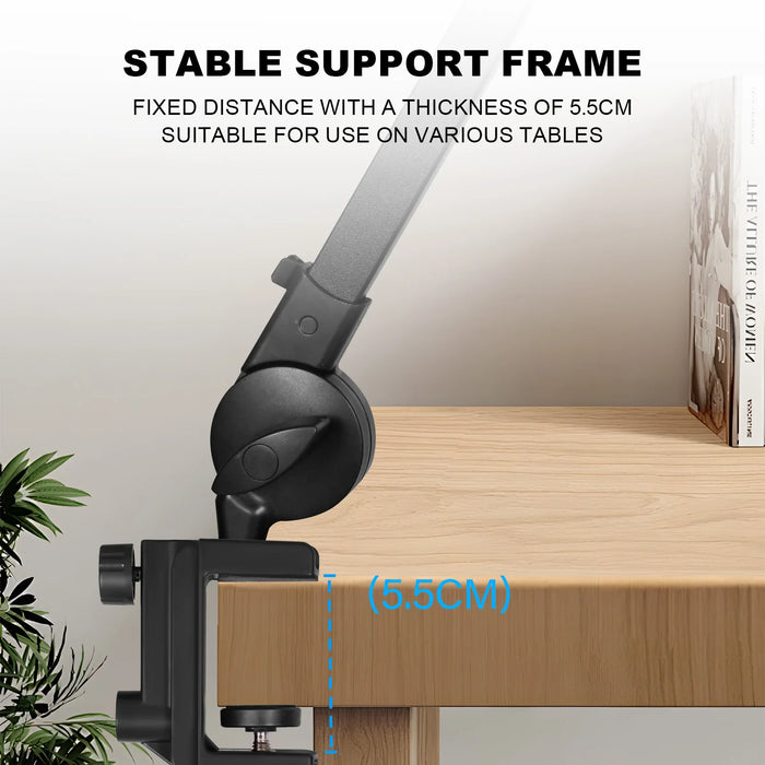 360° Microphone Boom Arm — Adjustable Desktop Mic Stand (Black)