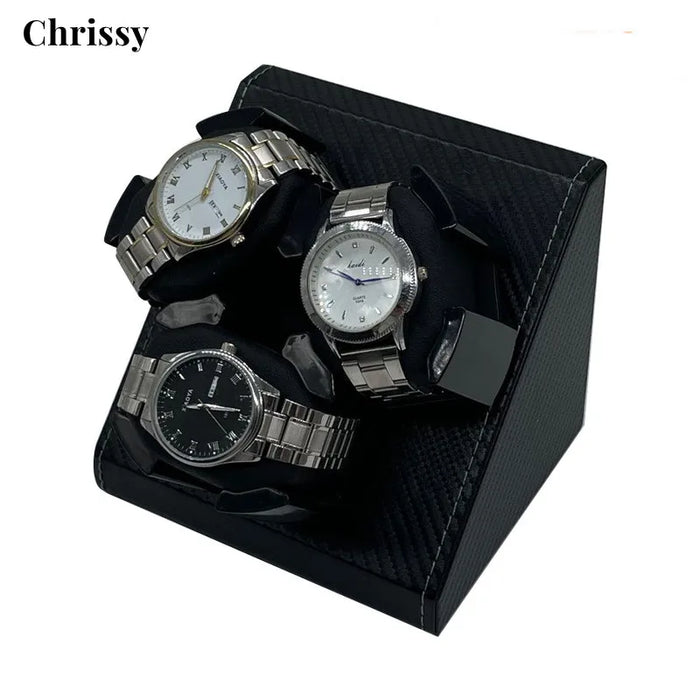PU Watch Winder for 3 Automatic Watches