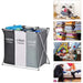 Foldable Laundry Basket with Aluminium Frame & 600D Oxford Fabric — 3‑Grid Large Capacity