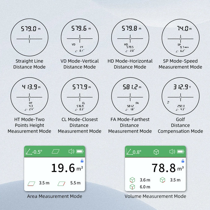 Laser Rangefinder 600m / 1000yd — Slope Compensation for Golf & Hunting