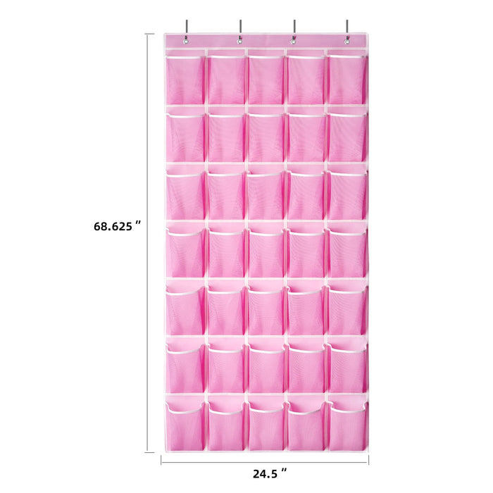 35-Pocket Over-the-Door Shoe Organiser – Breathable Mesh Hanging Storage