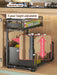 Pull-Out Under-Sink Organiser, 2-Tier Adjustable Sliding Shelf, Black & White