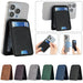 Magnetic PU Leather Wallet Phone Case — MagSafe Compatible with Card Pocket & Stand