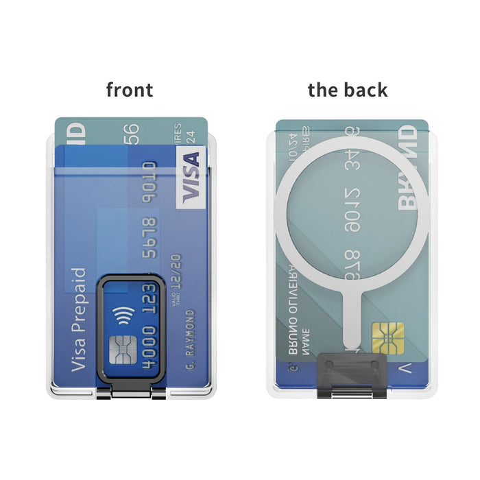 Transparent Magnetic MagSafe Card Wallet with Metal Stand for iPhone