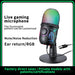 USB Gaming Condenser Microphone with Headphone Jack, LED & Noise Reduction