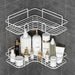No‑Drill Black Metal Corner Bathroom Shelf — Wall‑Mounted Toilet Storage Rack