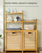 3/4-Tier Bamboo Laundry Hamper & Bathroom Rack with Pull-Out Shelves