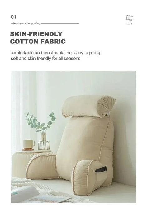 Headboard Sofa Cushion — Supportive Backrest Pillow for Reading, Medium–High Softness