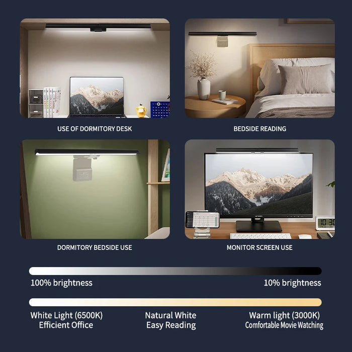 LED Monitor Light Bar Desk Lamp — Eye-care Stepless Dimming (30cm)