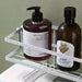 Non-Perforated Single-Tier Bathroom Storage Rack — Compact Toilet Shelf (White/Black)