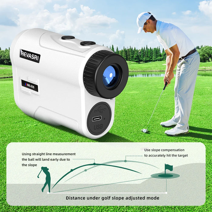 Rechargeable Golf Laser Rangefinder — 6x/6.5x Magnification, 5–600/1000 m, Type‑C