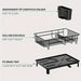 Rustproof 1-Tier Dish Drying Rack with Utensil Holder & Drain Board — Countertop Organiser (Black)