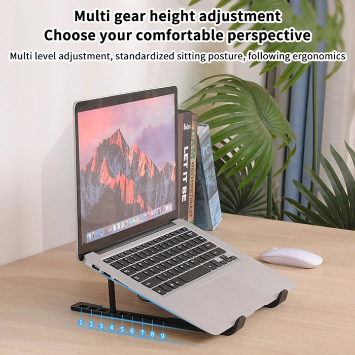 Foldable Laptop Cooling Stand with 1 Fan — Portable Elevated Notebook Riser