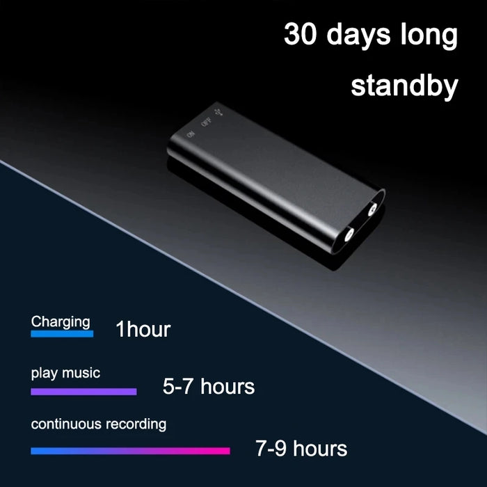 32GB Mini Voice Recorder – Voice-Activated Dictaphone & MP3 Player