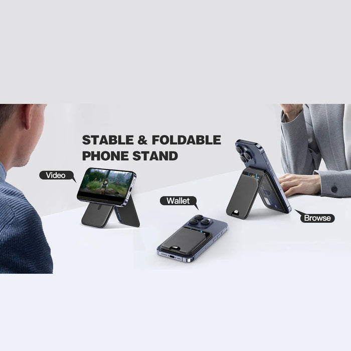 Magnetic Leather MagSafe Wallet with Stand for iPhone 16/15/14/13/12 (Not Mini)