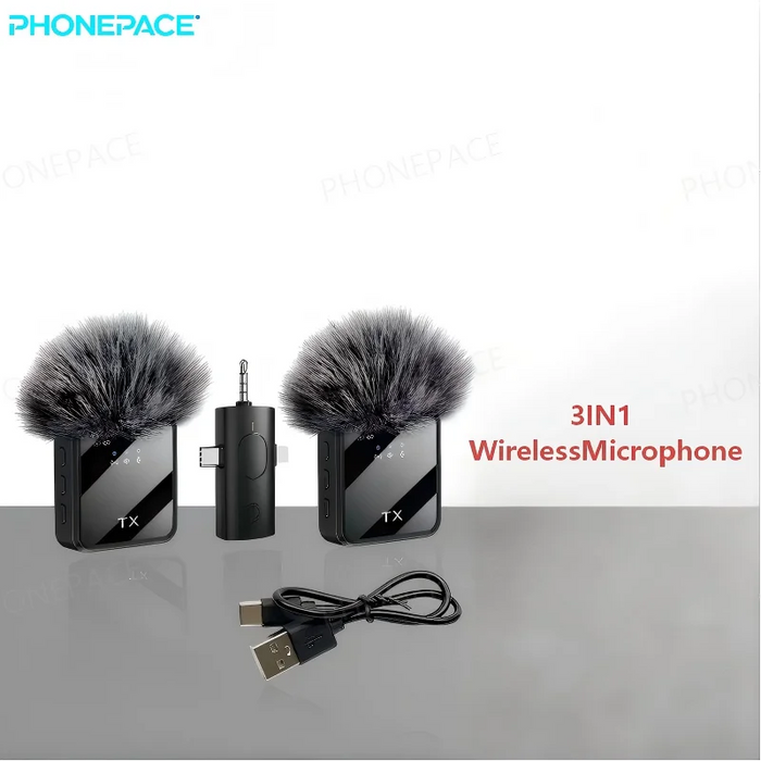 Wireless Rechargeable Lavalier Microphone — Clip-On Noise-Cancelling Mic for iOS & Android