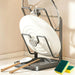 Pot Lid & Cutting Board Rack – Steel Holder, Single or Double Layer (White/Grey)