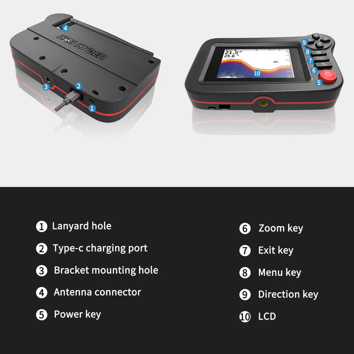 Portable Smart Fish Finder & Depth Sounder — Wireless 125 kHz Sonar