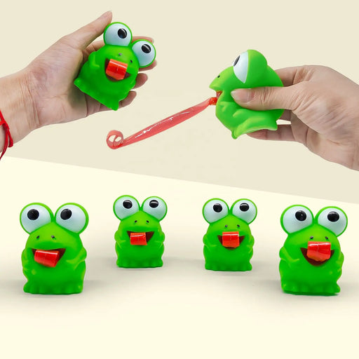 Pinch Frog & Dinosaur Tongue-Out Sensory Fidget Toy – Funny Stress-Relief Gift for Kids & Cats