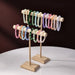 Solid Wood Jewellery Display Stand with Wooden Base – Bracelet, Necklace & Hairband Rack