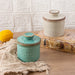 Ceramic Yellow Butter Dish with Lid — Kiln‑Turned Round Countertop Storage