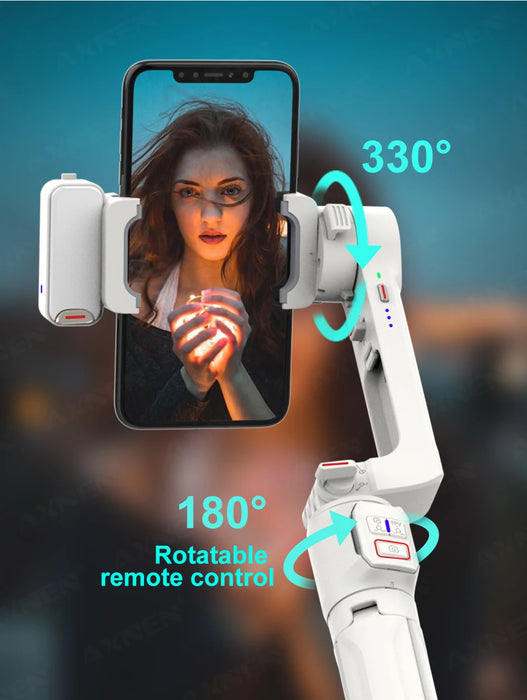 A10 Handheld Smartphone Gimbal with Fill Light, Extension Rod & Remote — for iPhone & Samsung