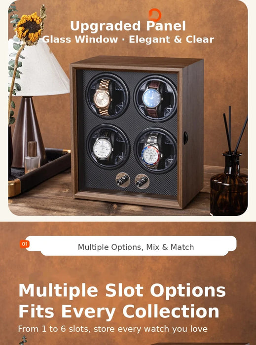 Single Automatic Watch Winder — Compact Rotating Desktop Winder