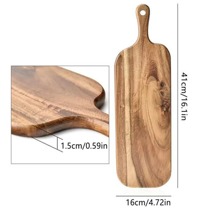 Double-Sided Wooden Cutting Board with Handle — Charcuterie & Serving Platter (Two Sizes)