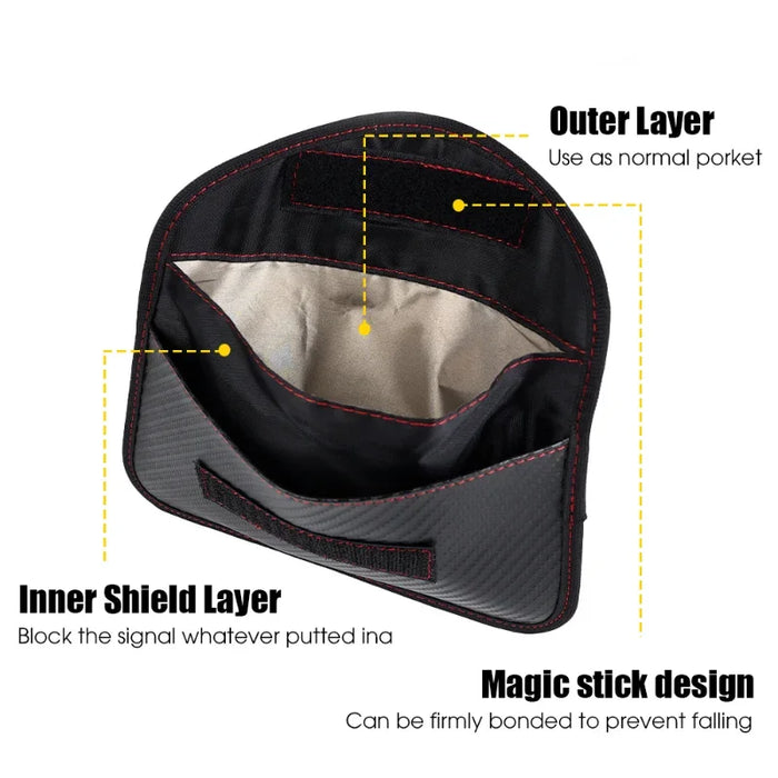 Signal-Blocking Faraday Key Pouch – Car Key & Phone Protector