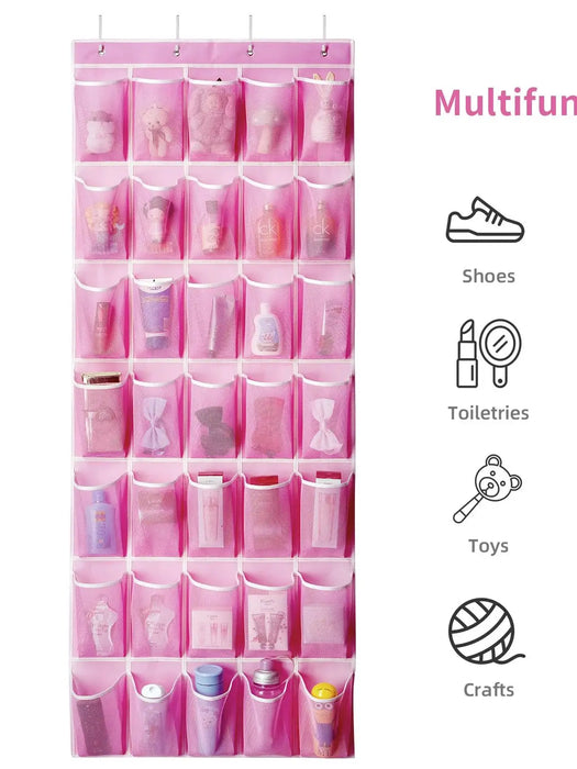 35-Pocket Over-the-Door Shoe Organiser – Breathable Mesh Hanging Storage