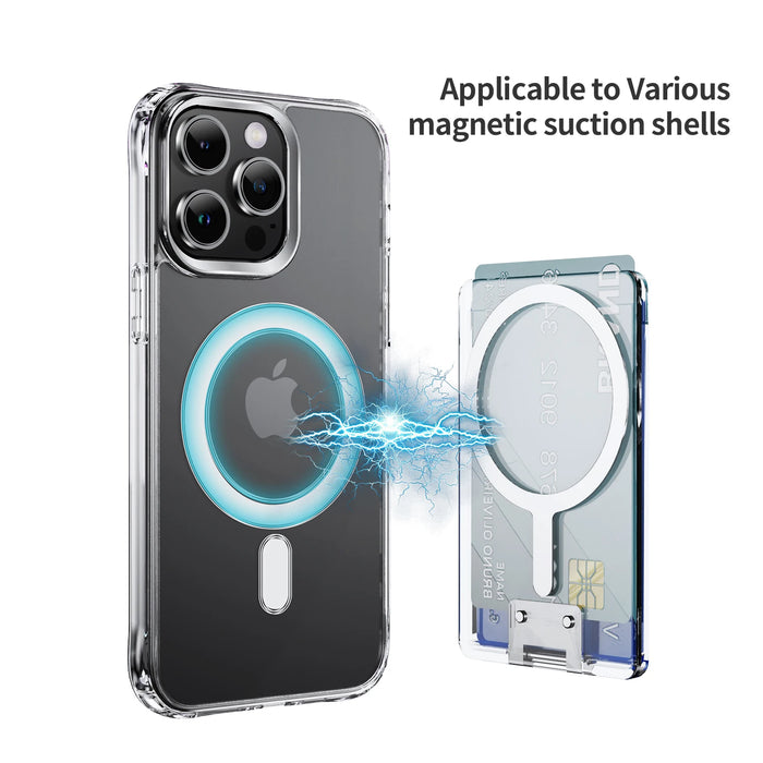 Transparent Magnetic MagSafe Card Wallet & Stand for iPhone – Clear PC Case