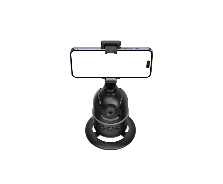 P03 360° Auto Face-Tracking AI Phone Gimbal — Desktop Tripod Holder for Vlog & Live