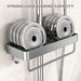 No‑drill aluminium shower caddy with towel rod option — single or double