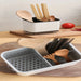Double-Layer Cutlery Drainer with Detachable Chopstick Cage & Spoon Organiser