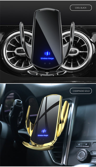 Q3 Smart Sensor 15W Wireless Car Charger & Auto‑Clamping Phone Holder — Qi Compatible