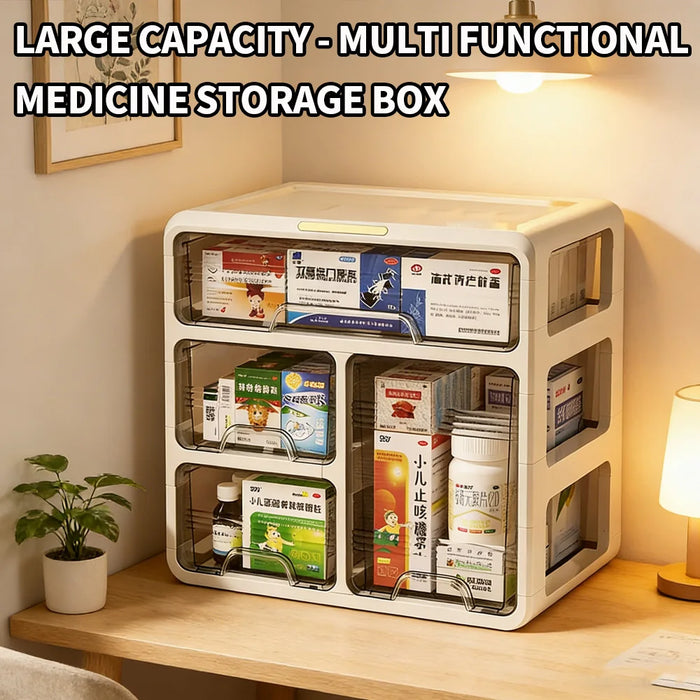 Large Capacity Medicine Organiser — Multi-layer Drawer Pill Storage (Plastic)