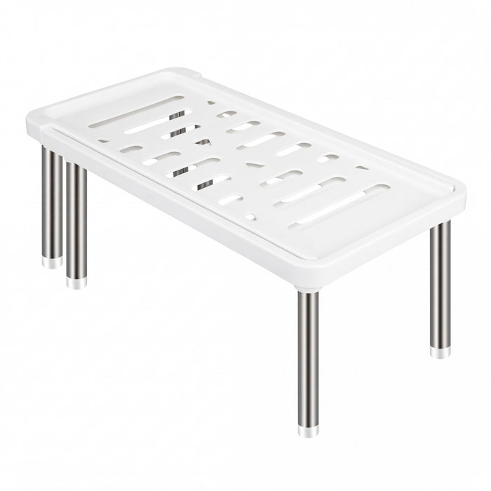 Expandable Cupboard Shelf 36–69cm – Kitchen Cabinet Organiser, White