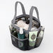 Mesh Shower Caddy Tote – Portable Bathroom & College Organiser, 8-pocket, Oxford Handles, Black