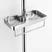 Punch-Free Shower Caddy (Single or Double) — Space Aluminium Shelf with Optional Towel Rail