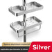Punch-Free Shower Caddy (Single or Double) — Space Aluminium Shelf with Optional Towel Rail