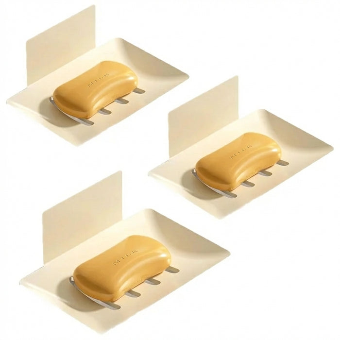 No-Drill Wall-Mounted Space Aluminium Soap Rack — Single or 3-Pack, Black/Grey/White