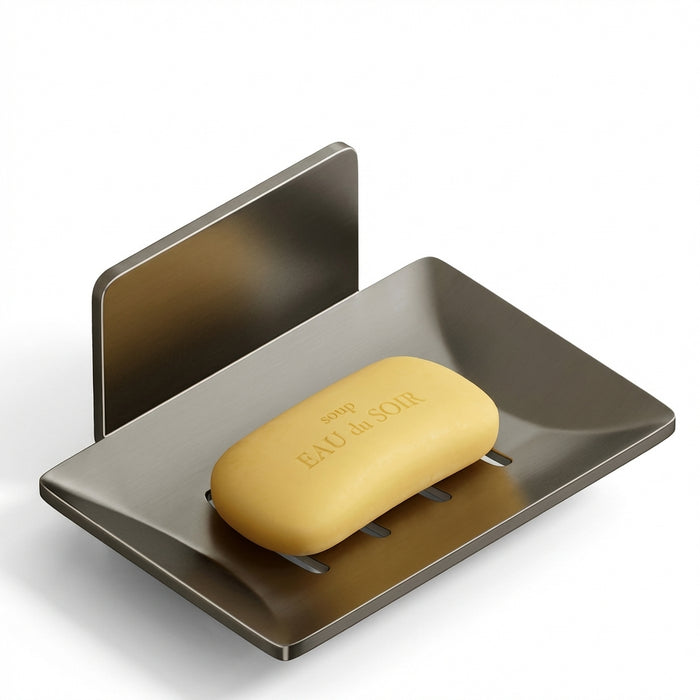 No-Drill Wall-Mounted Space Aluminium Soap Rack — Single or 3-Pack, Black/Grey/White