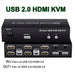 Dual‑Monitor HDMI KVM Switch 2x2 USB 3.0/2.0 4K 60Hz — 2 PCs, 2 Monitors